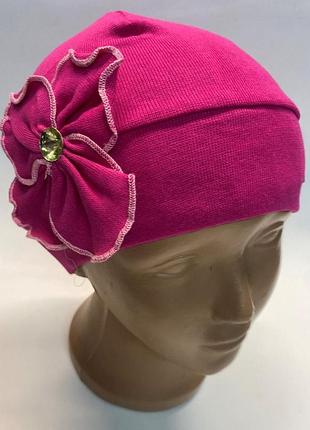 Трикотажная шапочка на девочку 0-3 года 40-48р 44