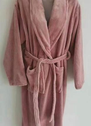 Махровый халат подростковый 152-176р №837 170, розовый