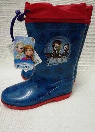 Гумові чобітки з затяжкою disney 25-33 розмір месники