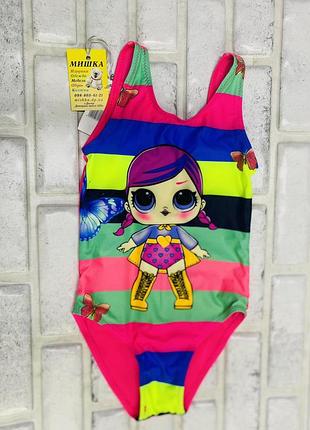 Купальник цельный lol для девочки 2-8 лет 92-122 рост 122