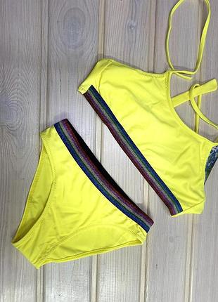 Купальник із топом однотонний 6-16 років 122-176 зріст 170