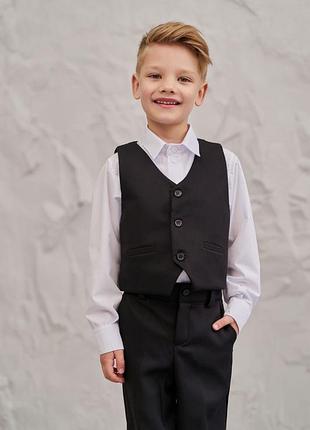 Костюм жилет + штани чорний польща 104-140 зріст wellajur 110