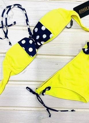 Яркий купальник с топом на девочку 122-164р 128