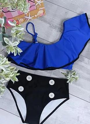 Купальник на девочку с топом 6-16 лет 122-164 рост №2111 146