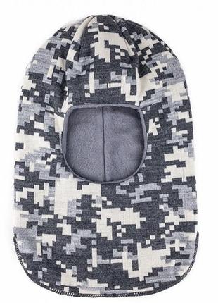 Шлем вязаный на флисе 48-56р 4-10 лет talvi