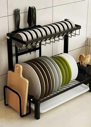 Органайзер-полиця для посуду 2 яруси настільна сушарка mj-4014