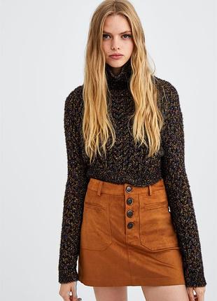 Мини юбка zara под замш. размер 38 м