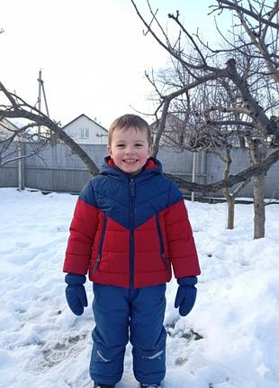 Теплая баллоновая куртка на флисе на два года 92 см