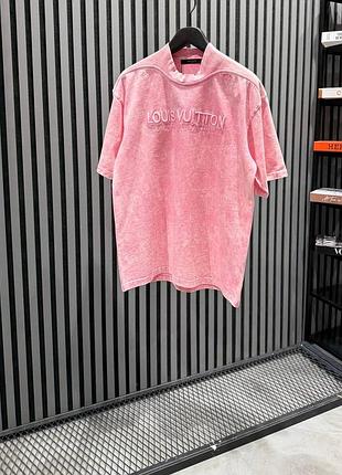 Нова рожева вільна футболка louis vuitton з вареним ефектом