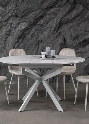 Керамічний стіл офелія tml-1250 калакатта крістал + білий