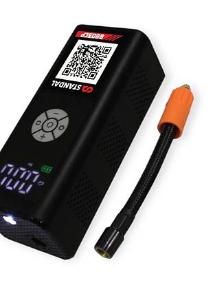 Компресор mini standal 10атм/0.14м шланг/акб 2000mah/usb заряд./насадки/ліхтар/led дисплей