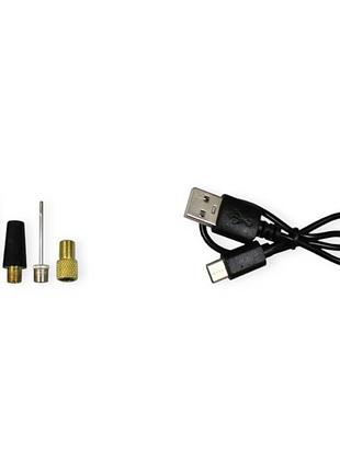 Компресор mini standal 10атм/0.14м шланг/акб 2000mah/usb заряд./насадки/ліхтар/led дисплей 4