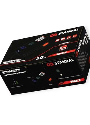 Компресор mini standal 10атм/0.14м шланг/акб 2000mah/usb заряд./насадки/ліхтар/led дисплей 5