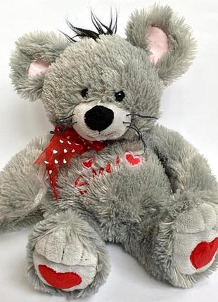 Велика м'яка іграшка мишеня з сердечком 💔 2