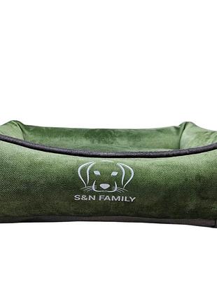 Лежанка xxxl 150х105х25см из текстиля для больших и гигантских собак "topaz green 33 " (зеленый)