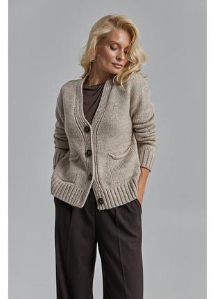 Louisa di carpi итальянский кашемировый кардиган свитер в базовом цвете на пуговицах размер