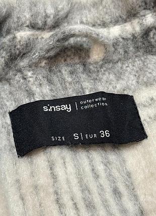 Стильне осіннє пальто в клітинку sinsay, розмір s, щільне з підкладкою 5