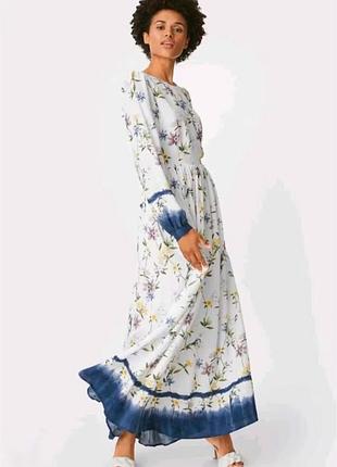 Шикарна максі сукня в квітковий принт з відкритою спиною