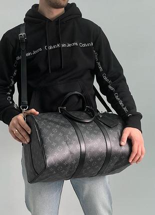 Сумка louis keepall 45 eclipse vuitton grey 3