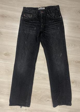 Вінтажні джинси чорні з потертостями tommy hilfiger 32