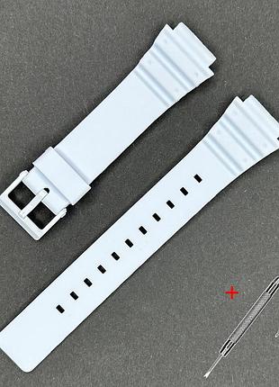 Ремінець для наручного годинника 16 мм з поліуретану, білий, універсальний