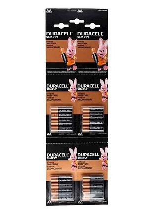 Батарейка simply aa алкалин 1.5v lr06 4шт ведер набор 4x4 шт тм duracell