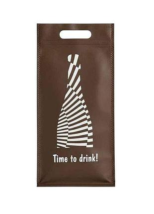 Еко сумка під пляшку час пити коричневий 749 sp 183*385(1*50) тм rendpak