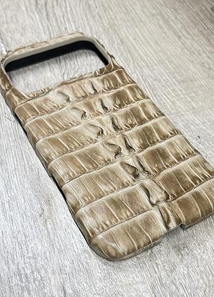 Чохол для iphone 17 pro max зі шкіри крокодила, каймана. на замовлення пітона, ігуани, ската. чехол из кожи крокодила. filartleather