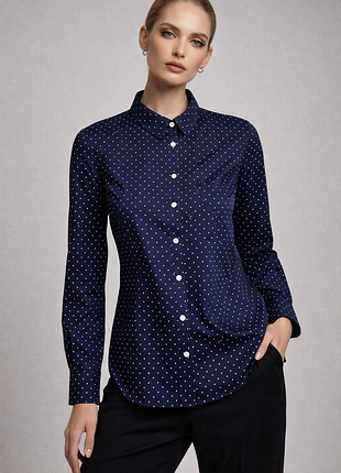 H&m хлопковая рубашка в гороховый принт 4