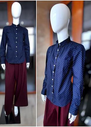 H&m хлопковая рубашка в гороховый принт 6