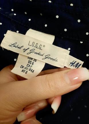H&m хлопковая рубашка в гороховый принт 9