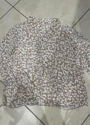 Рубашка лео принт шифон
