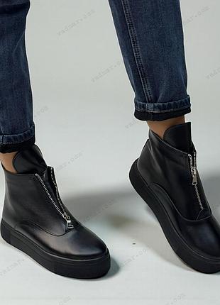 36-41 гг хайтопы деми/зима натуральная замша/кожа на платформе черный, белый, красный 4