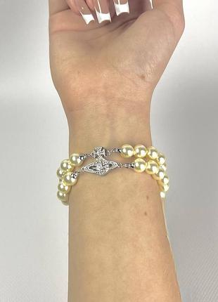 Браслет vivienne westwood double pearl вів'єн вествуд