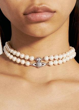 Намисто vivienne westwood double pearl вів'єн вествуд