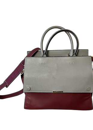 Оригінальна сумка victoria beckham сіро-бордова