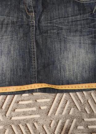 Синяя короткая джинсовая юбка7 фото