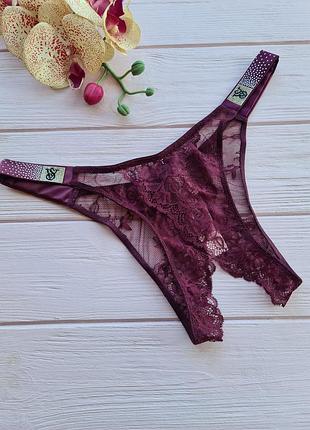 Кружевные трусики с доступом открытые victorias secret 4