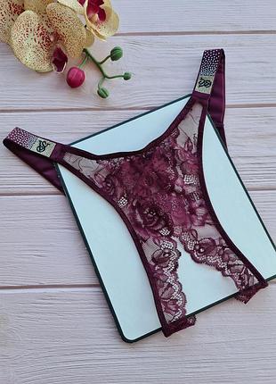 Кружевные трусики с доступом открытые victorias secret 3