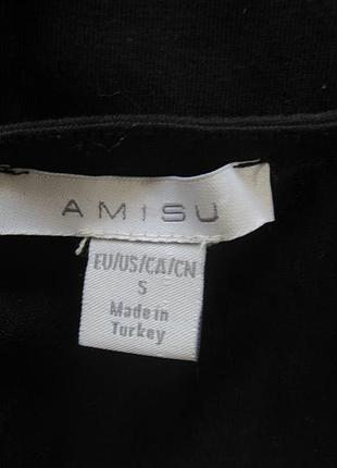 Женская черная майка блуза топ из комбинированной ткани от amisu 7