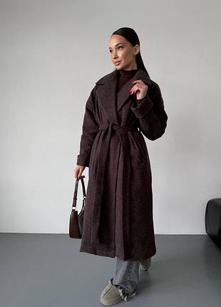 Пальто жіноче шоколадне