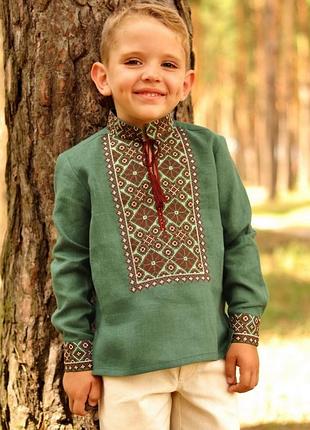 Вишиванка з натурального льону для хлопчика