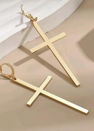 Серьги кресты крупные 3