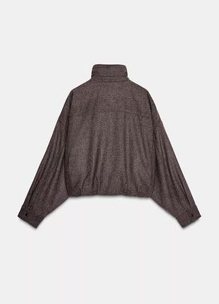 Куртка zara, куртка-бомбер zara, куртка-бомбер у візерунок ялинка 6