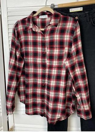 Сорочка в клітинку рубашка картата жіноча розмір с м ідеальний стан