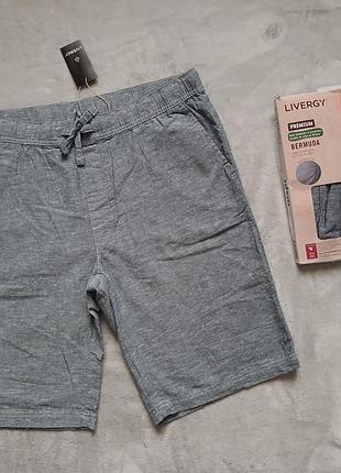 Мужские льняные серые шорты р. 36, 38