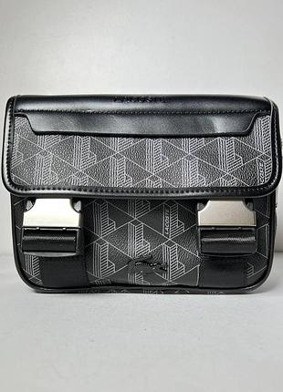 Сумка через плече lacoste the blend clip flap satchel black