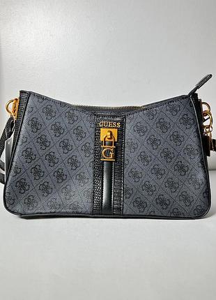 Жіноча сумка guess ginevra logo elite, темно сіра