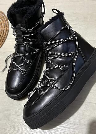 Натуральные кожаные теплые ботинки reserved