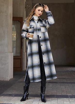 Довга тепла сорочка, рубашка пальто